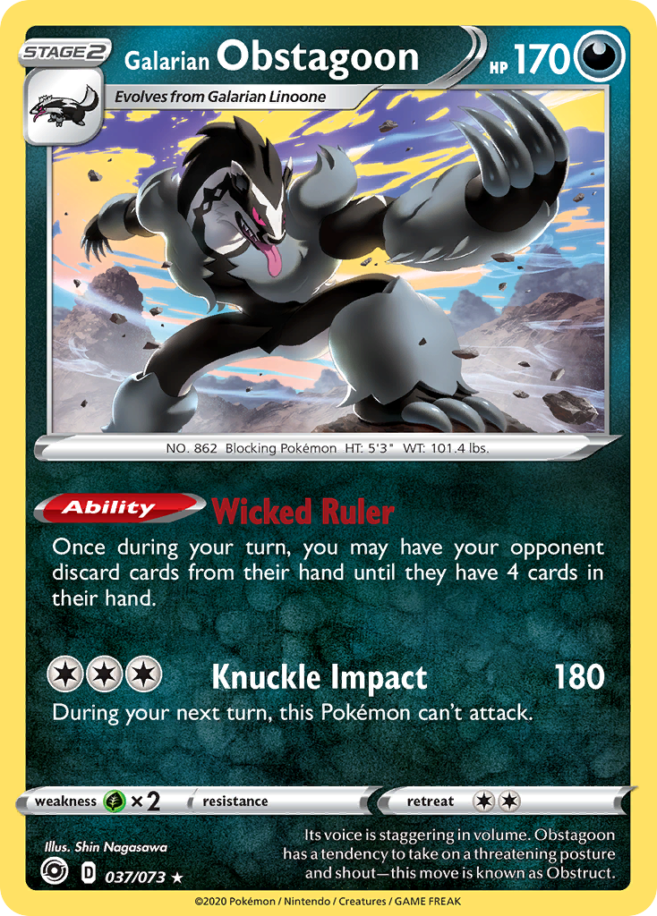 Champion’s Path Holo Galarian Obstagoon #37/73